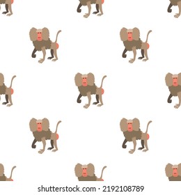 Baboon pattern seamless background texture repeat wallpaper geometric vector