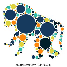 baboon shape vector design by color point
