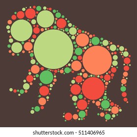 baboon shape vector design by color point
