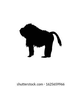 baboon silhouette, animal vector illustration.