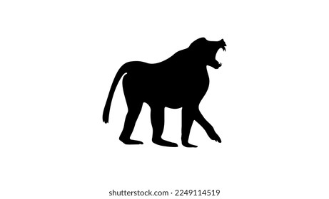 baboon silhouette, high quality vector