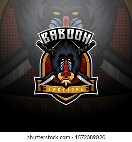 Baboon tactical logo gaming esport