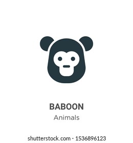 Baboon vector icon on white background. Flat vector baboon icon symbol sign from modern animals collection for mobile concept and web apps design.