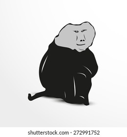 Baboon. Vector illustration. Animal collection.