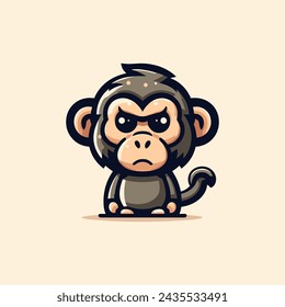 Baboon-Cute-Mascot-Logo-Illustration-Chibi-Kawaii is awesome logo, mascot or illustration for your product, company or bussiness