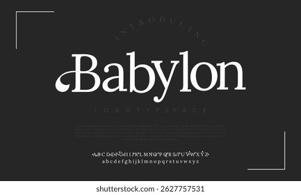Babtlon modern Bold Font Sport Alphabet. Typography urban style fonts for technology, digital, movie logo design. vector illustration