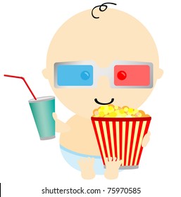 Baby in 3D cinema