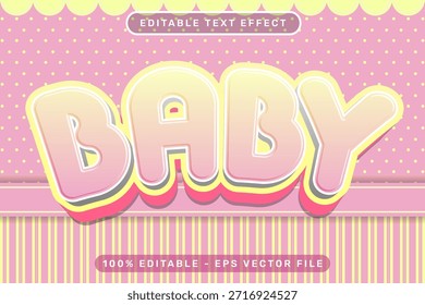 Efecto de texto 3d bebé y efecto de texto editable