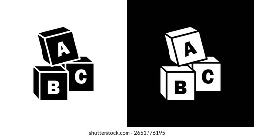 Baby ABC cubos ícone de um vetor de estilo plano