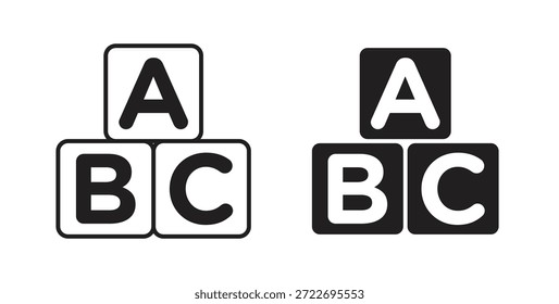 Baby ABC cubes icon isolated vector Illustration. Vector pictogram for web and app