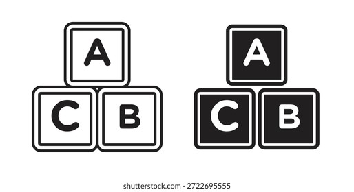 Baby ABC cubes icon isolated vector Illustration. Vector pictogram for web and app