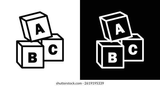 Baby ABC cubes icon. vector illustration, pictogram isolated. editable