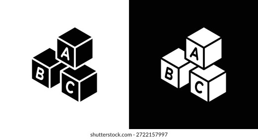 Baby ABC cubes icon vector illustration - high quality black style vector icons