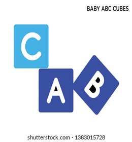 baby abc cubes icon white background simple element illustration education concept symbol design