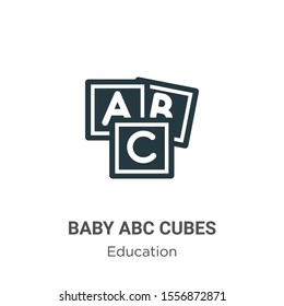 Baby abc cubes vector icon on white background. Flat vector baby abc cubes icon symbol sign from modern education collection for mobile concept and web apps design.