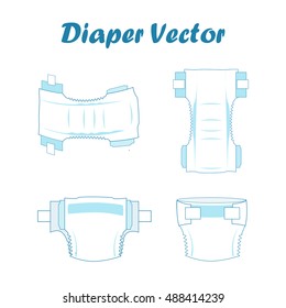 Baby Absorbent Diaper Vector Illustration