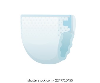 Baby absorbent diaper with velcro hygiene comfortable care vector illustration isolated on white background