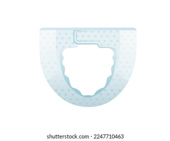 Baby absorbent diaper with velcro hygiene comfortable care vector illustration isolated on white background