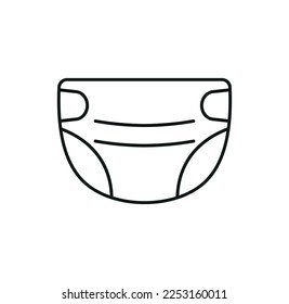 Baby Absorbent Diapers Vector Linear Icon. Newborn Diaper, Disposable Nappies Outline Symbols Pack. Childcare, Infant Necessities. Children Hygiene Product Isolated Contour Illustrations eps 10