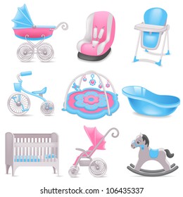 Baby accessories  icons