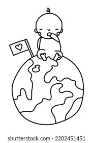 Baby adoption world vector illustration