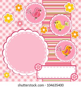 Baby album page. Vector illustration.