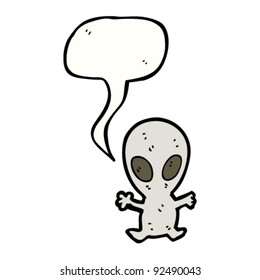 Baby-Alien mit Sprachblase