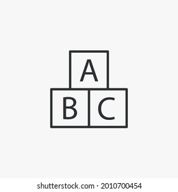 baby alphabet blocks vector icon