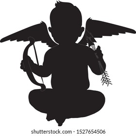 baby amor with acher black silhouette