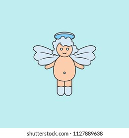 baby angel  icon. Element of angel and demon icon for mobile concept and web apps. Filled outline baby angel  icon can be used for web and mobile on blue background