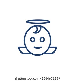 Baby angel icon Outline icon sign