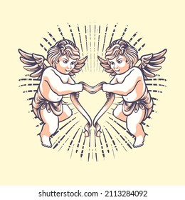 the baby angel love illustration