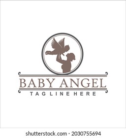 BABY ANGEL LOVE MAMA VECTOR LOGO DESIGN