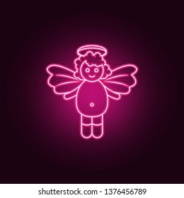 baby angel neon icon. Elements of Angel and demon set. Simple icon for websites, web design, mobile app, info graphics
