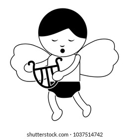 baby angel playing harp lyre  icon image 