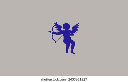 Baby Engel Silhouette Vektor-Illustration flaches Design