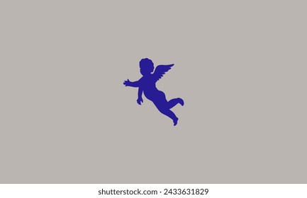 Baby Engel Silhouette Vektor-Illustration flaches Design