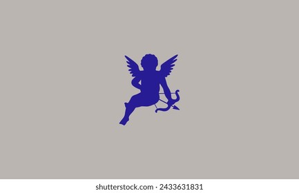 Baby Engel Silhouette Vektor-Illustration flaches Design