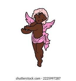 Baby Angel V39 Patch Streetwear, Urban Design Pink and Brown Color Patch Commercial Use