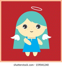 Baby angel - vector illustration