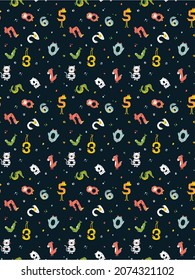 Baby Animal Numbers cute patterns fabric wallpeaper textile