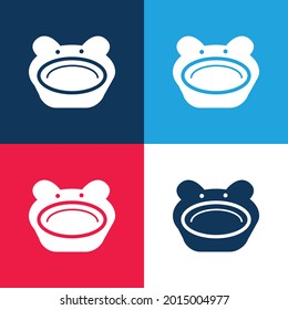Baby Animal Shaped Plate blue and red four color minimal icon set