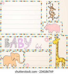 Baby animals. Hand drawn illustration.