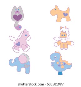 Baby animals objects