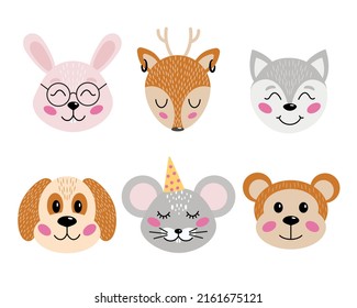 Baby animals set. Vector illustration with Africa animals. Nursery baby pattern illustration\t
