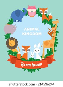 baby animals template vector/illustration