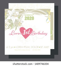 Baby announcement birthday, rsvp, photo frame