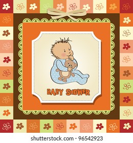 baby announcement card with little boy