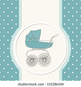 Baby announcement card. Vector illustration.