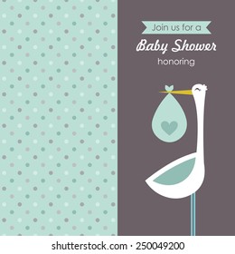 baby announcement card. vector illustration